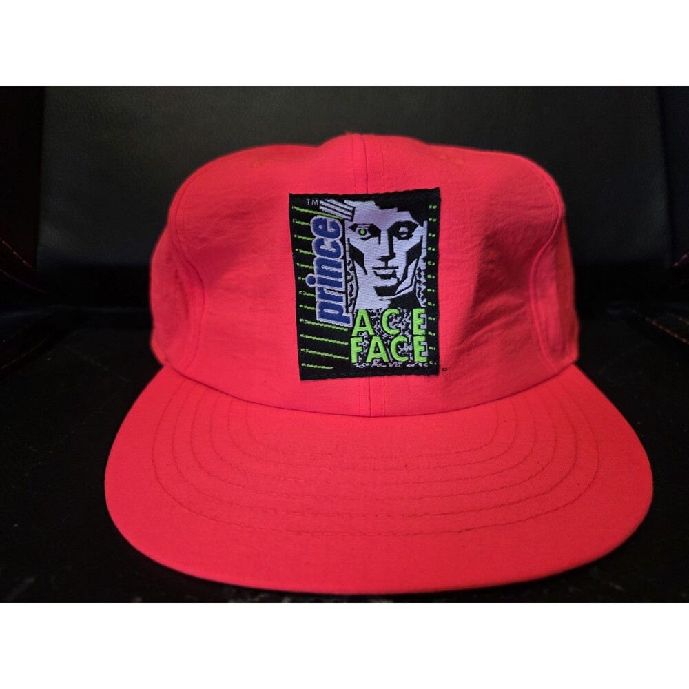 Vintage 90s Prince Ace Face Neon Pink Tennis Hat Cap